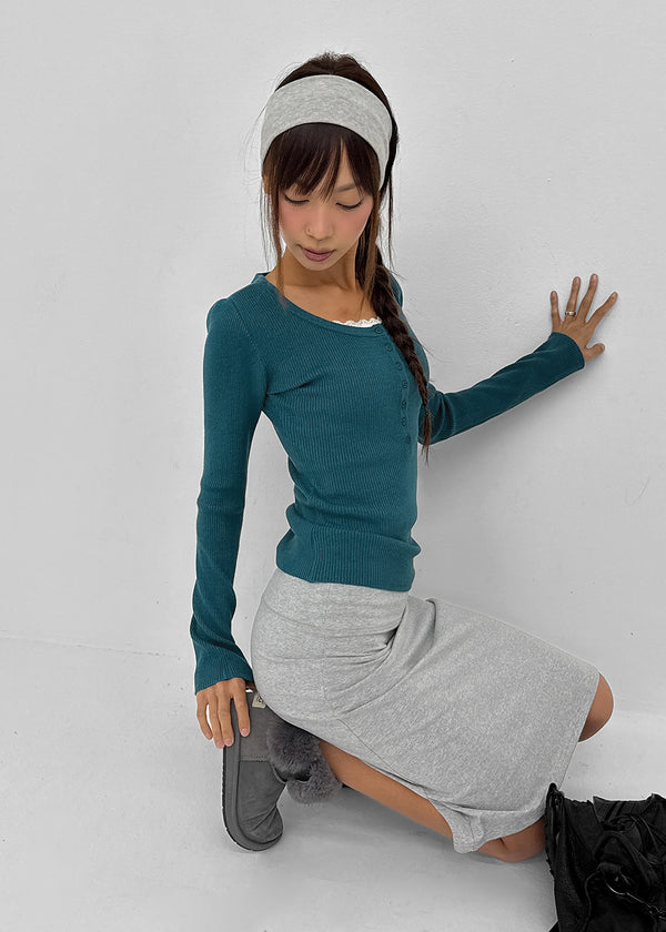 [MADE] Shur Ribbed Henley Neck Knit