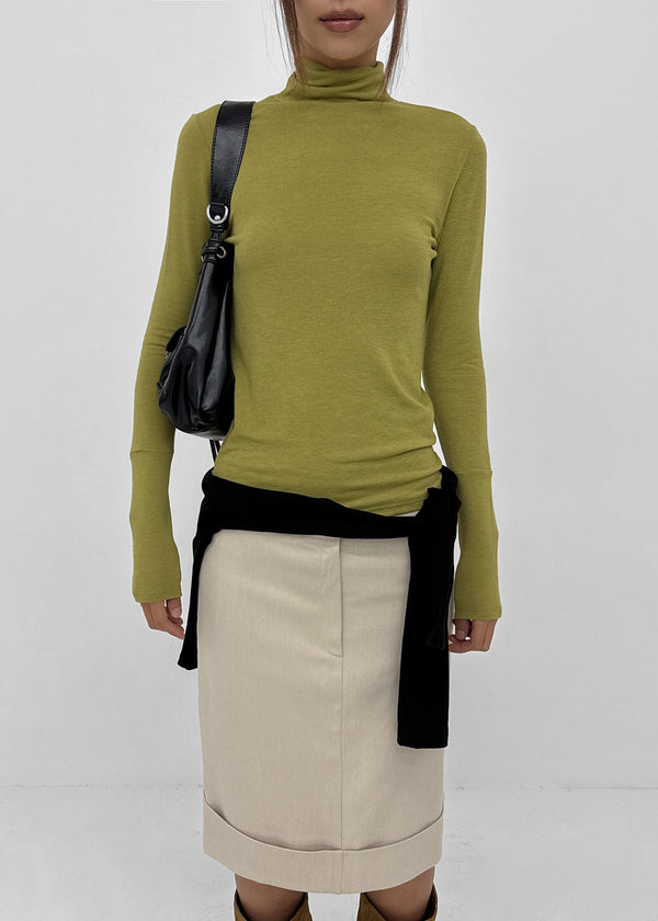 [MADE] Lemarty Button Turtleneck Long Sleeve Tee