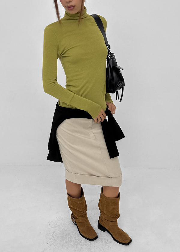 [MADE] Lemarty Button Turtleneck Long Sleeve Tee