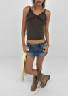 [MADE] Rude Two-Button Low-Waisted Denim Mini Skirt
