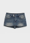 [MADE] Rude Two-Button Low-Waisted Denim Mini Skirt