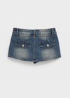 [MADE] Rude Two-Button Low-Waisted Denim Mini Skirt