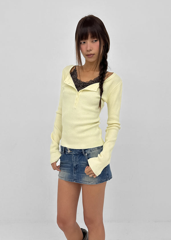 [MADE] Shur Ribbed Henley Neck Knit