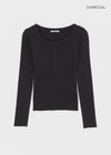 [MADE] Shur Ribbed Henley Neck Knit