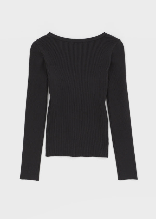 [MADE] Shur Ribbed Henley Neck Knit