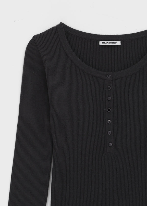 [MADE] Shur Ribbed Henley Neck Knit