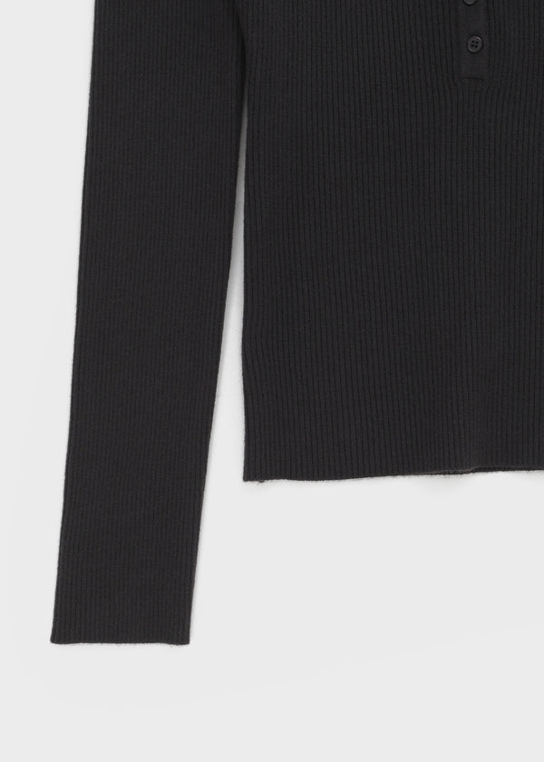 [MADE] Shur Ribbed Henley Neck Knit