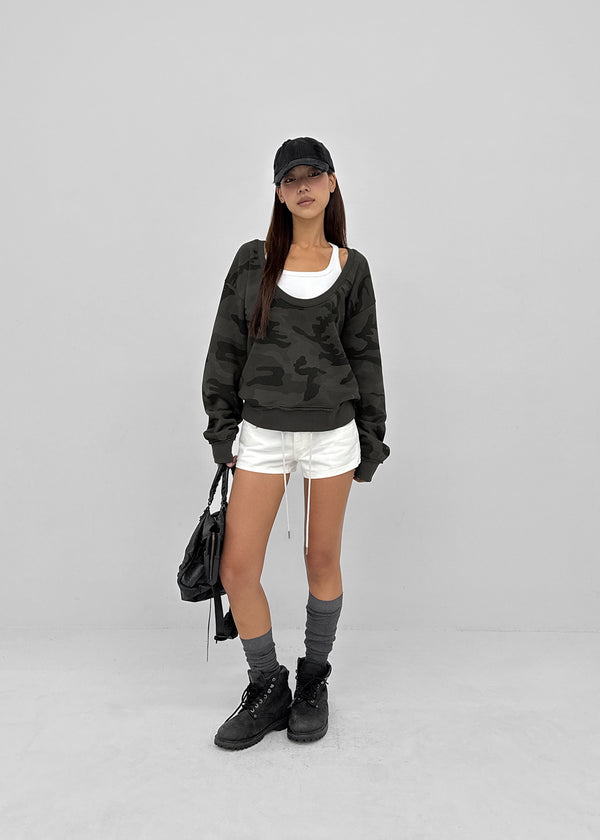 Custom Two-Button Elastic Waist Shorts