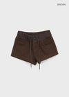 Custom Two-Button Elastic Waist Shorts