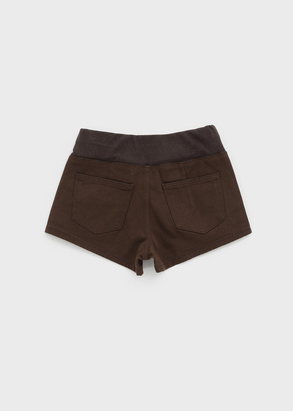 Custom Two-Button Elastic Waist Shorts