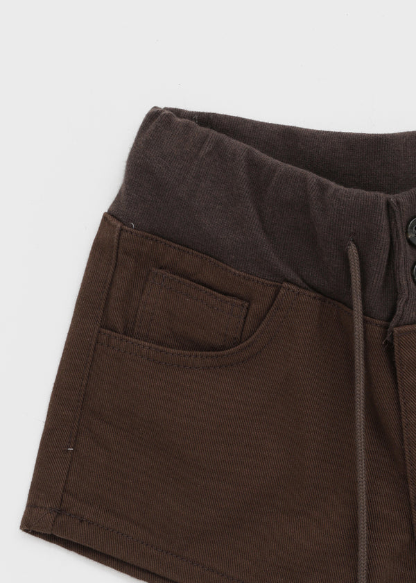Custom Two-Button Elastic Waist Shorts