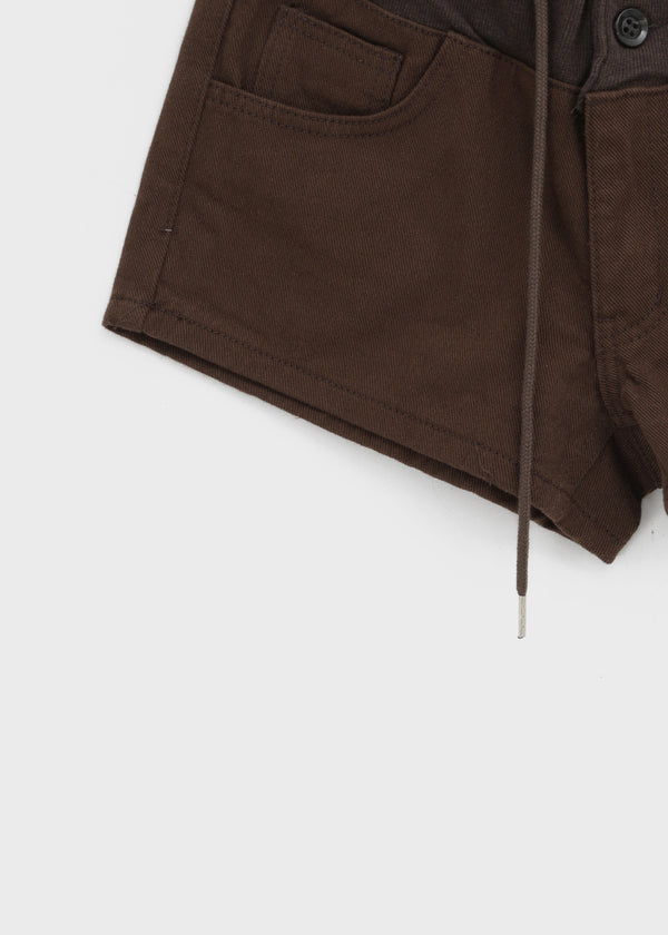 Custom Two-Button Elastic Waist Shorts