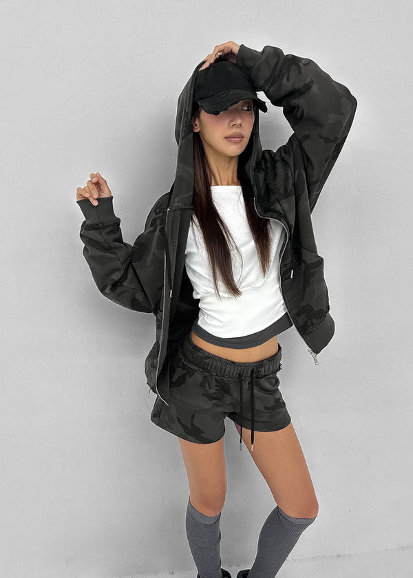 [MADE] Unity Fleece-lined Camo Oversized Zip-up Hoodie (Available as a set)