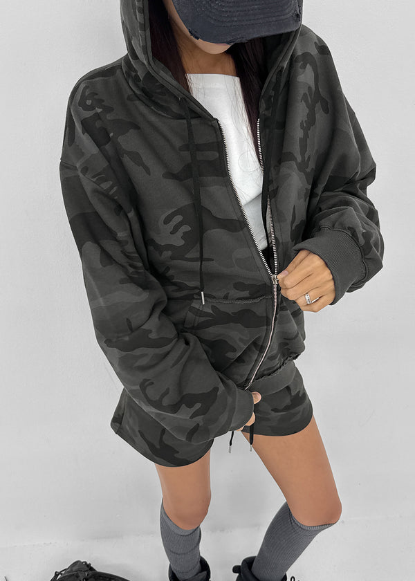 [MADE] Unity Fleece-lined Camo Oversized Zip-up Hoodie (Available as a set)