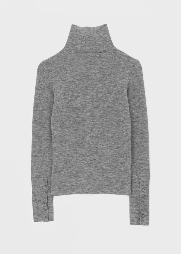 [MADE] Lemarty Button Turtleneck Long Sleeve Tee