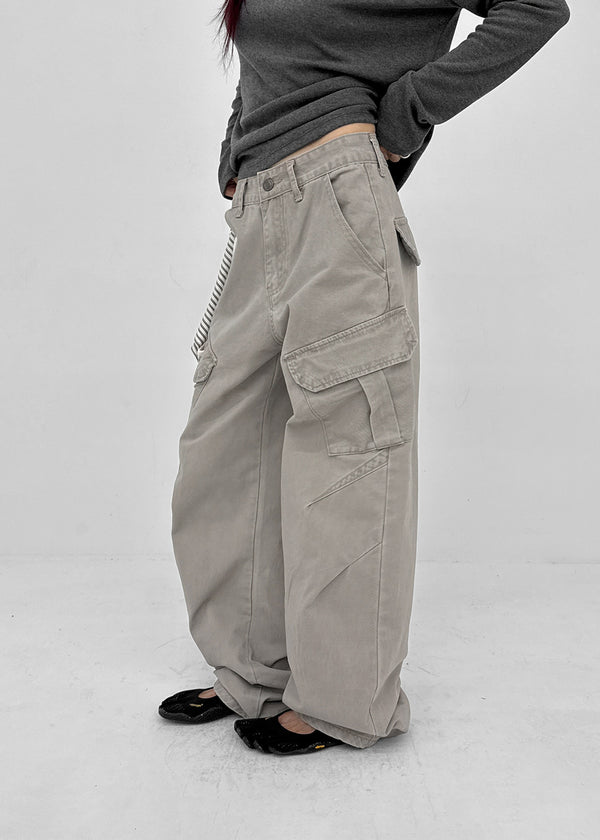 Decant washed wide cargo pants