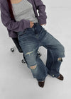 (UNISEX) Caval Damaged Wide Denim Pants