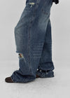 (UNISEX) Caval Damaged Wide Denim Pants