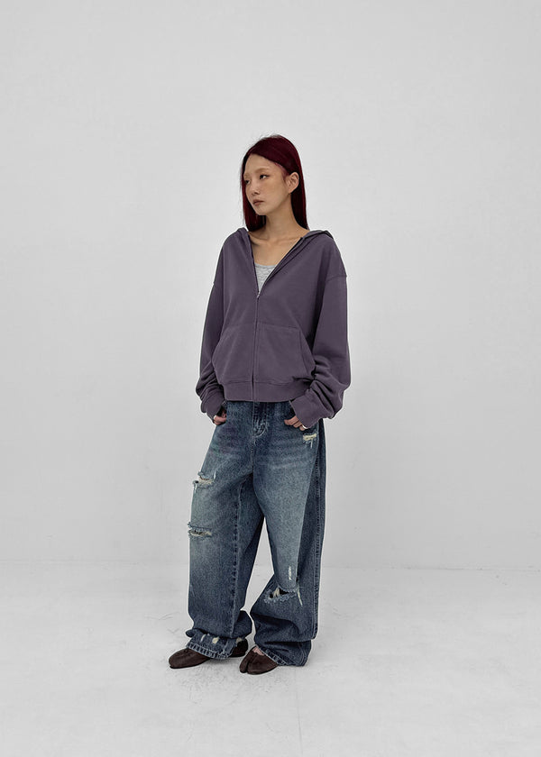(UNISEX) Caval Damaged Wide Denim Pants