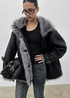 [MADE] Shonikle Leather Fur-Trimmed Half Coat