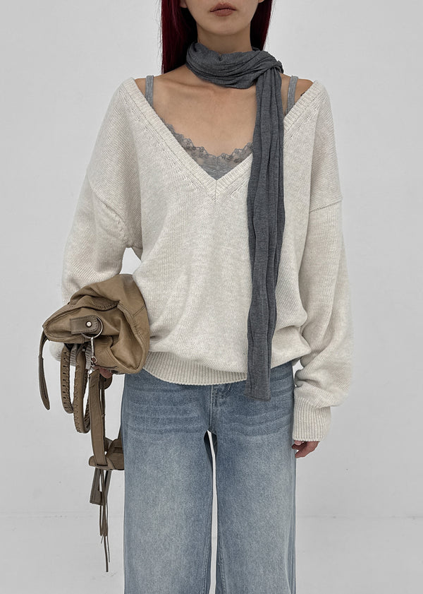[MADE] Roadcle Deep V-Neck Loose Fit Knit