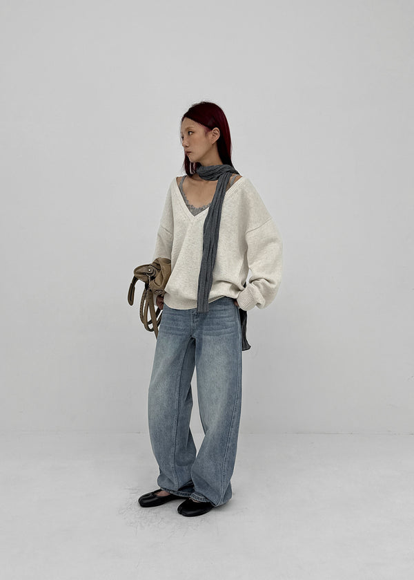[MADE] Roadcle Deep V-Neck Loose Fit Knit