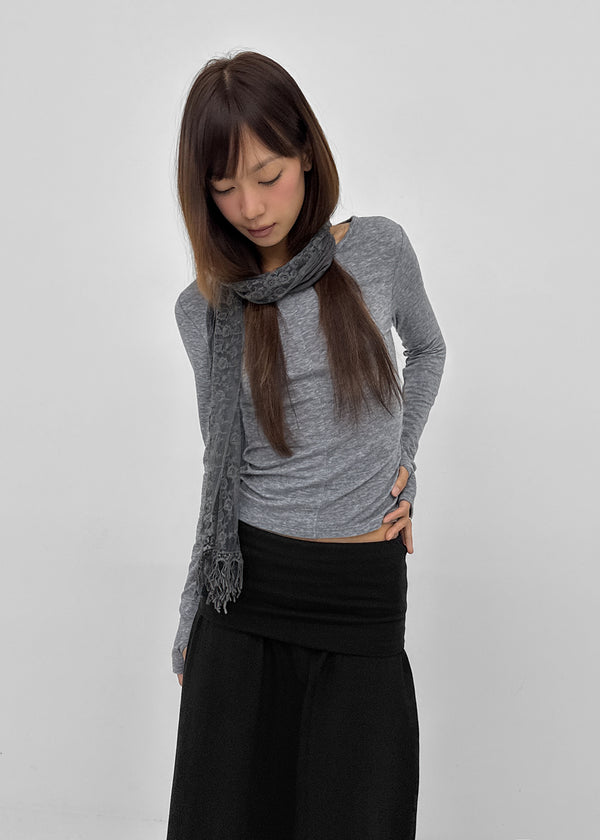 Muse Flower Fringe Scarf
