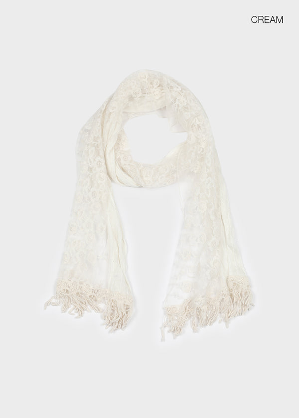 Muse Flower Fringe Scarf