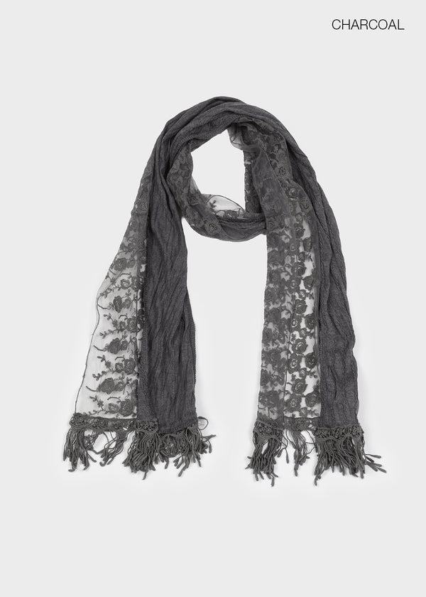 Muse Flower Fringe Scarf