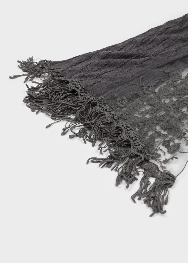 Muse Flower Fringe Scarf