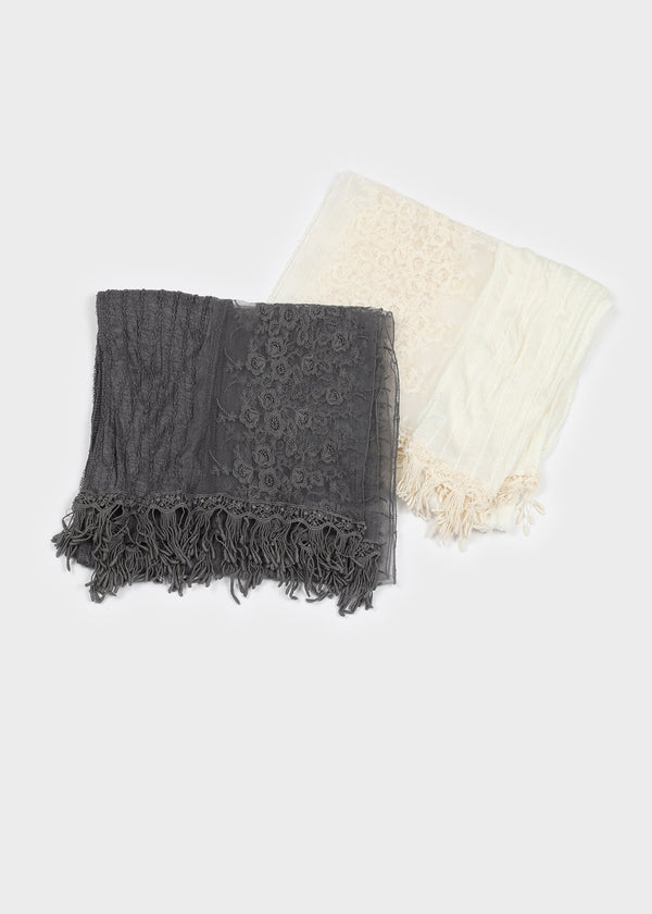 Muse Flower Fringe Scarf