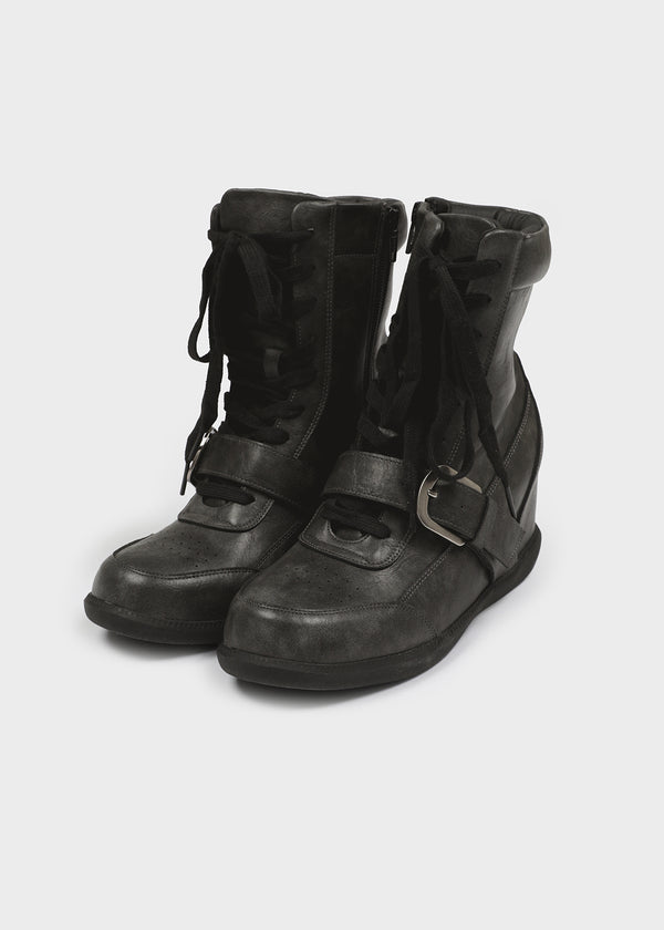 Sens Buckle Lace-up Mid-calf Boots