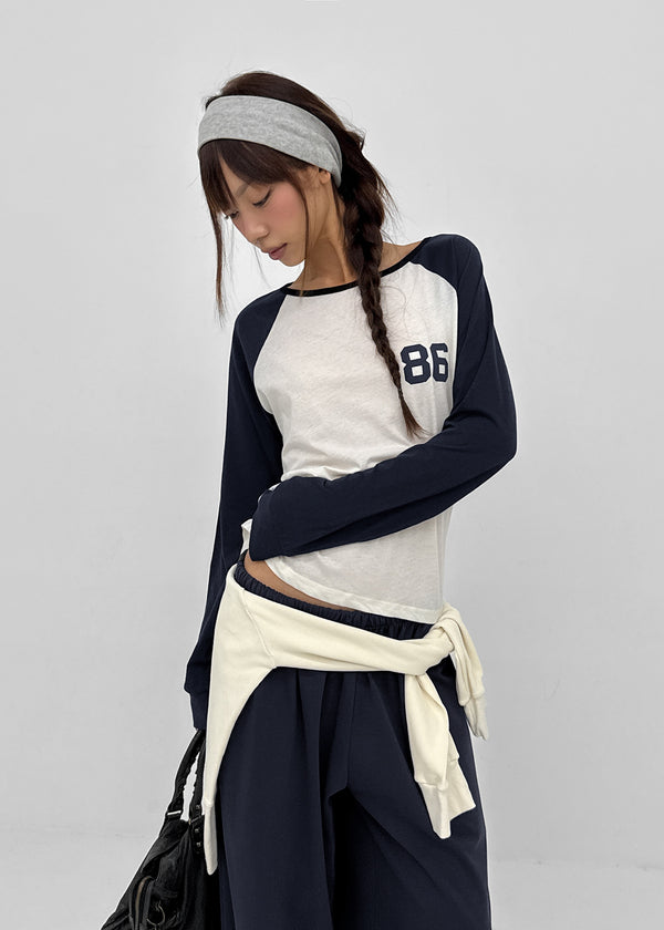 Keshi Lettering Raglan Long Sleeve T-shirt
