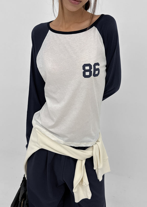 Keshi Lettering Raglan Long Sleeve T-shirt