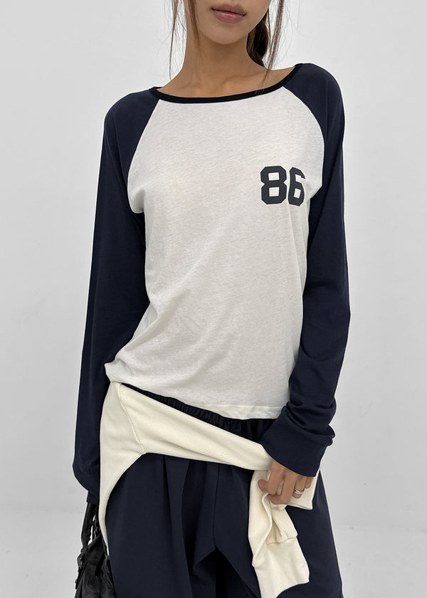 Keshi Lettering Raglan Long Sleeve T-shirt