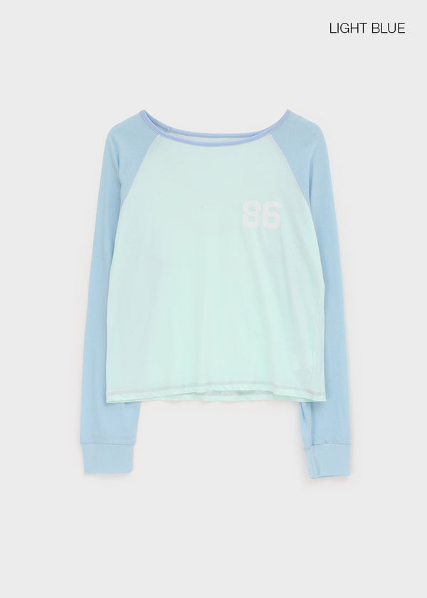 Keshi Lettering Raglan Long Sleeve T-shirt