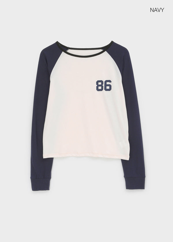 Keshi Lettering Raglan Long Sleeve T-shirt