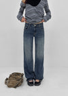 Wippole Low-waisted Straight Denim Pants