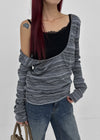 [MADE] Polish Stripe Deep U-Neck Long Sleeve Tee