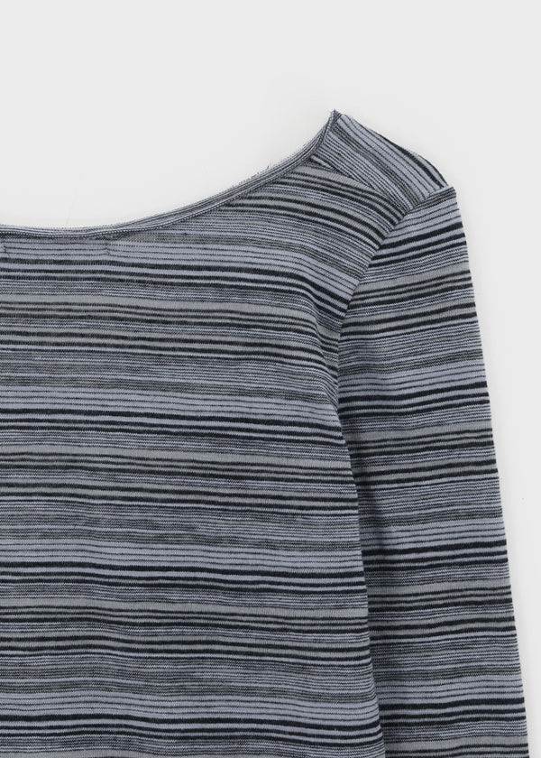 [MADE] Polish Stripe Deep U-Neck Long Sleeve Tee
