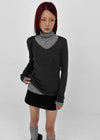 Clef V-neck Ribbed Wool Knit