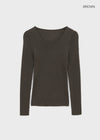 Clef V-neck Ribbed Wool Knit
