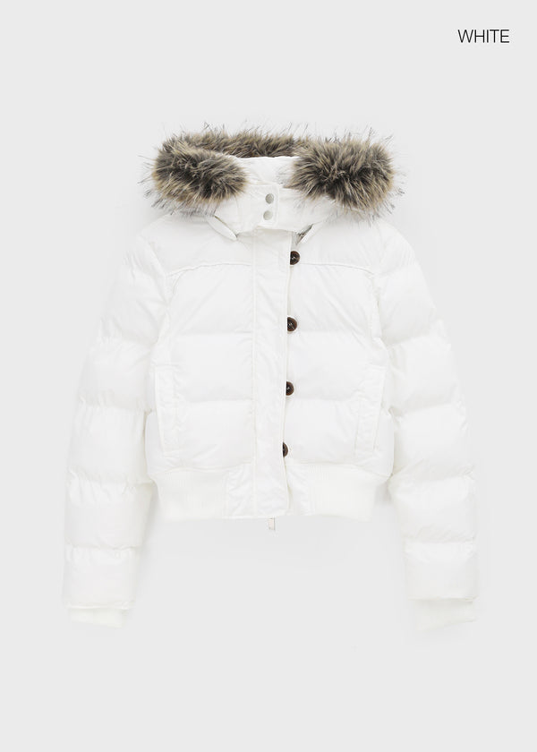 [MADE] Vanity Fur-Trimmed Wellon Crop Padded Jacket