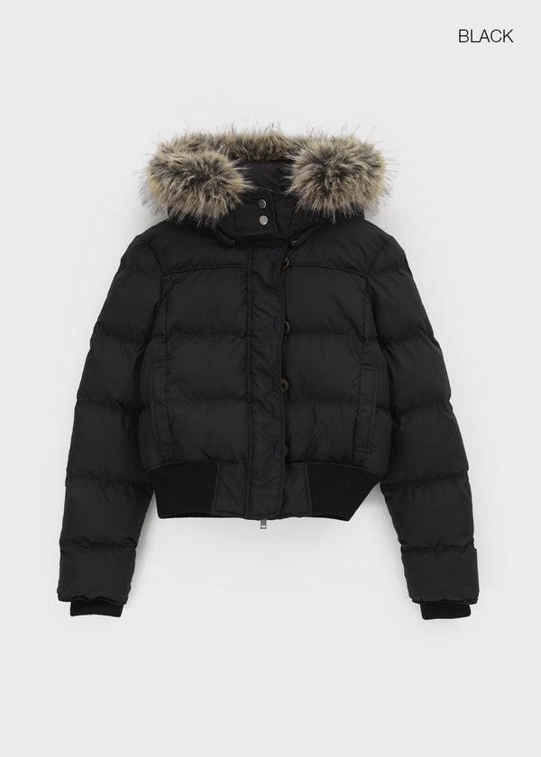 [MADE] Vanity Fur-Trimmed Wellon Crop Padded Jacket