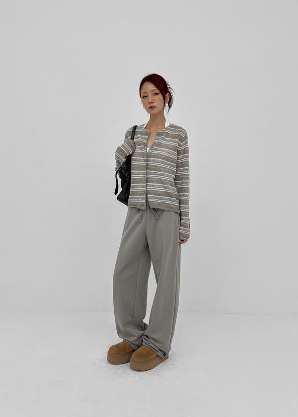 Gott Striped Wool Knit Cardigan