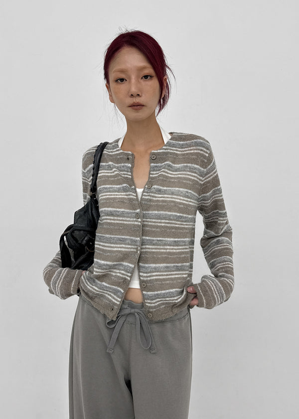 Gott Striped Wool Knit Cardigan