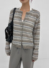 Gott Striped Wool Knit Cardigan
