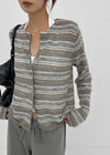 Gott Striped Wool Knit Cardigan
