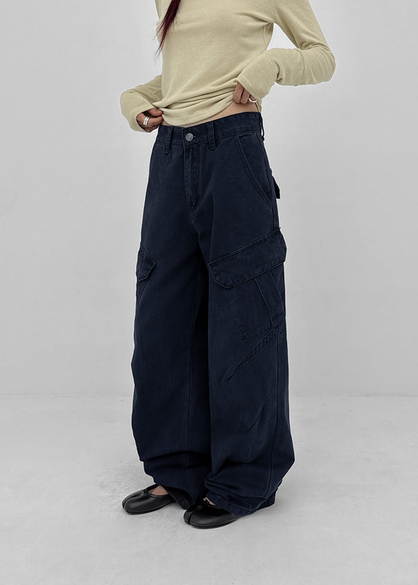 Decant washed wide cargo pants
