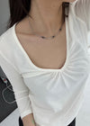 Lemton Silver Bar Bead Necklace